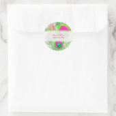 Sticker Rond PixDezines Peacock Feather/diyfont couleur (Sac)