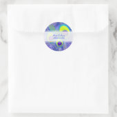 Sticker Rond PixDezines Peacock Feather/do-it-yourself couleur  (Sac)