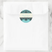 Sticker Rond PixDezines Piqué Damask, velours aqua (Sac)