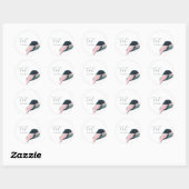 Sticker Rond PixDezines PixDezines Pink Blue Anthurium Foliage (Feuille)