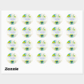 Sticker Rond PixDezines Pizzazz Peacock Feather/do-it-yourself  (Feuille)