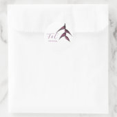 Sticker Rond PixDezines Plum minimaliste / Heliconia violette f (Sac)