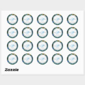 Sticker Rond PixDezines plumes de paon (Feuille)