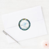 Sticker Rond PixDezines plumes de paon (Enveloppe)