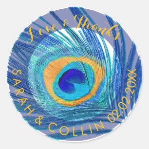 Sticker Rond PixDezines plumes de paon