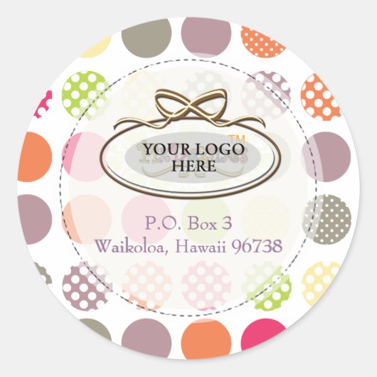 Sticker Rond PixDezines pois rétro/arrière - plan do-it-yoursel (Devant)