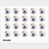 Sticker Rond PixDezines Quinceanera Rose Gold H2 Fleurs (Feuille)