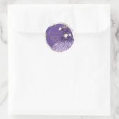 Sticker Rond PixDezines Quinceanera Violet Violet Parties scint (Sac)