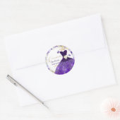 Sticker Rond PixDezines Quinceanera Violet Violet Parties scint (Enveloppe)