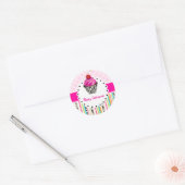 Sticker Rond PixDezines rayures+treillis+cupcake/do-it-yourself (Enveloppe)