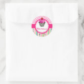 Sticker Rond PixDezines rayures+treillis+cupcake/do-it-yourself (Sac)
