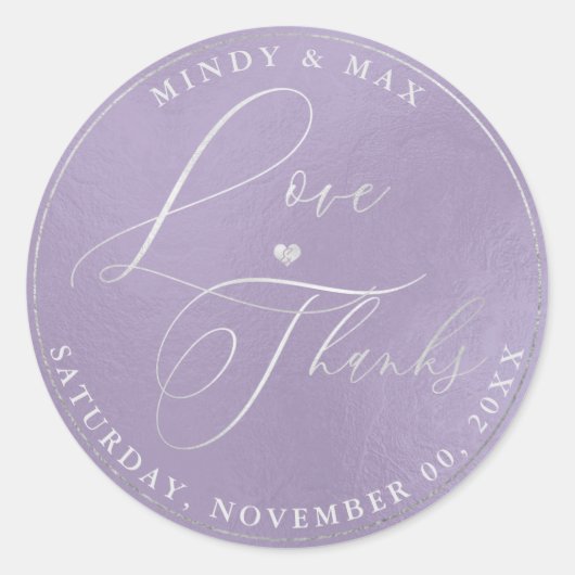 Sticker Rond PixDezines ROMANTIC SCRIPT AMOUR+REMERCIEMENTS DIY (Devant)