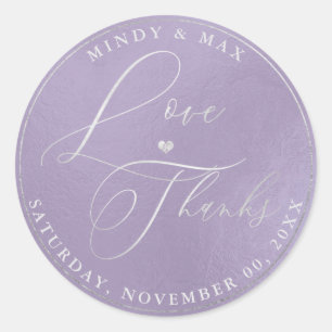 Sticker Rond PixDezines ROMANTIQUE ÉCRITURE AMOUR+MERCI DIY COU