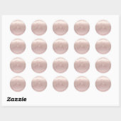 Sticker Rond PixDezines ROSE OR GRADIENT LOVE+MERCI (Feuille)