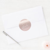 Sticker Rond PixDezines ROSE OR GRADIENT LOVE+MERCI (Enveloppe)