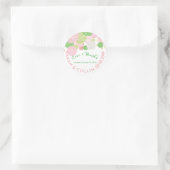 Sticker Rond PixDezines rose/vert/lanternes/do-it-yourself arri (Sac)