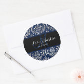 Sticker Rond PixDezines Rossi Damask, monogramme/do-it-yourself (Enveloppe)