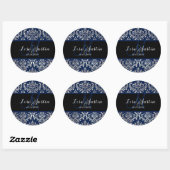 Sticker Rond PixDezines Rossi Damask, monogramme/do-it-yourself (Feuille)