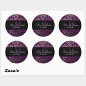 Sticker Rond PixDezines Rossi Damask, monogramme/do-it-yourself (Feuille)