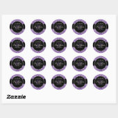 Sticker Rond PixDezines Rossi Damask/Violet (Feuille)