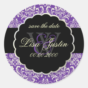Sticker Rond PixDezines Rossi Damask/Violet
