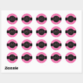 Sticker Rond PixDezines Rossi Damassé, Monogramme DIY Couleur (Feuille)