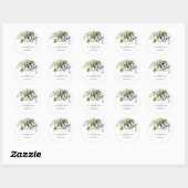 Sticker Rond PixDezines Rustique Aquarelle Verdure Eucalyptus C (Feuille)