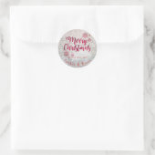 Sticker Rond PixDezines Snow Bokeh+Confetti Joyeux Noël (Sac)