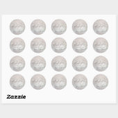 Sticker Rond PixDezines Snow Bokeh+Confetti Merci (Feuille)