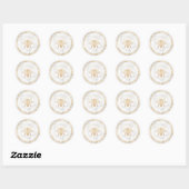 Sticker Rond PixDezines Sweet Honeycomb, Bees Farm (Feuille)