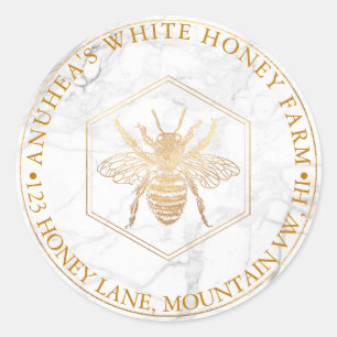 Sticker Rond PixDezines Sweet Honeycomb, Bees Farm