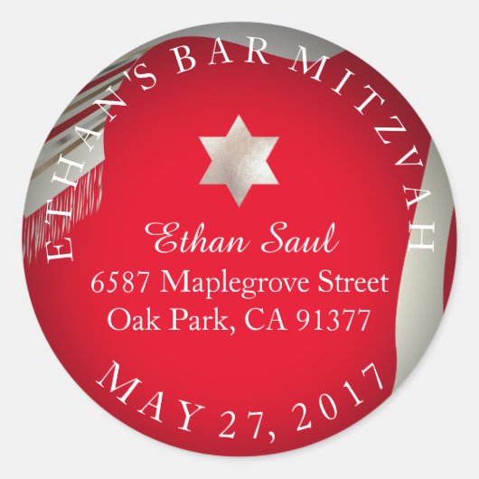 Sticker Rond PixDezines Tallit Bar Mitzvah/Env. Scelleur (Devant)