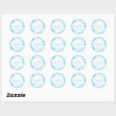 Sticker Rond PixDezines toile vintage/bleu aqua (Feuille)