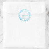 Sticker Rond PixDezines toile vintage/bleu aqua (Sac)