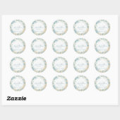 Sticker Rond PixDezines toile vintage/gris turquoise (Feuille)
