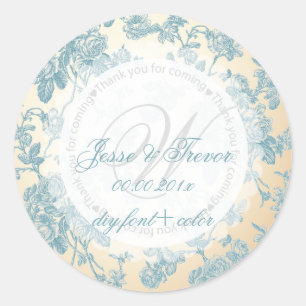 Sticker Rond PixDezines toile vintage/gris turquoise