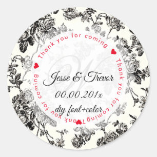 Sticker Rond PixDezines toile vintage/rose noir