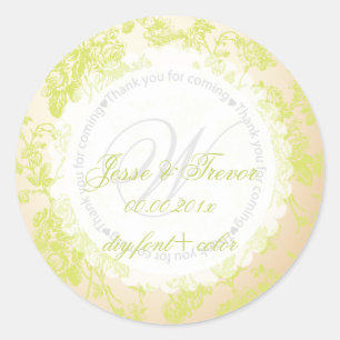 Sticker Rond PixDezines toile vintage/vert endive