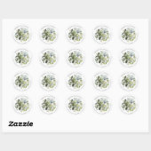 Sticker Rond PixDezines Verdure, Sage Green Silver Foliage (Feuille)