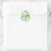 Sticker Rond PixDezines Verdure, vert de feuillage tropical (Sac)