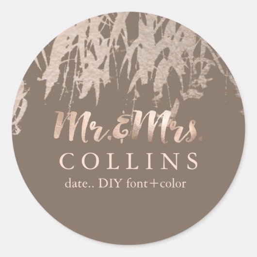 Sticker Rond PixDezines Willow/Faux Pink Gold/DIY background (Devant)