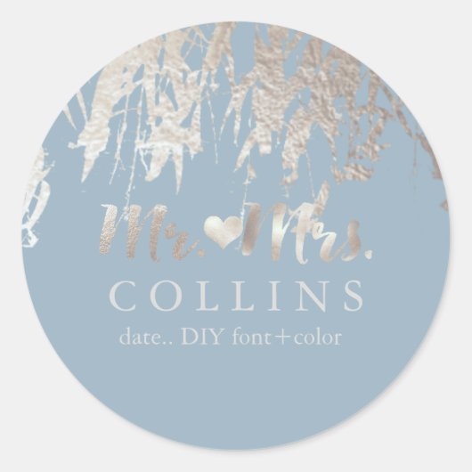 Sticker Rond PixDezines Willow/Faux Silver Foil/do-it-yourself  (Devant)