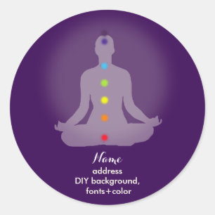 Sticker Rond PixDezines Yoga Chakra/Méditation/Fond DIY