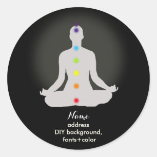 Sticker Rond PixDezines Yoga Chakra/Méditation/Fond DIY