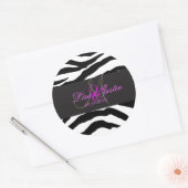 Sticker Rond PixDezines zebra monogramme autocollants/couleurs  (Enveloppe)