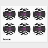 Sticker Rond PixDezines zebra monogramme autocollants/couleurs  (Feuille)