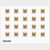 Sticker Rond Pixel Art de Chien Mignon | Kawaii 8-Bit (Feuille)