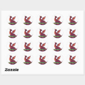 Sticker Rond Pixel Art Dragon Vintage (Feuille)