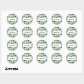 Sticker Rond Pixel Art savoureux Cookie Biscuit Motif (Feuille)