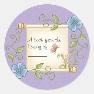 Sticker Rond Pixel floral